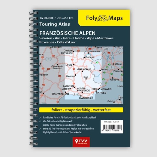 FOLYMAPS TOURING ATLAS Franse Alpen