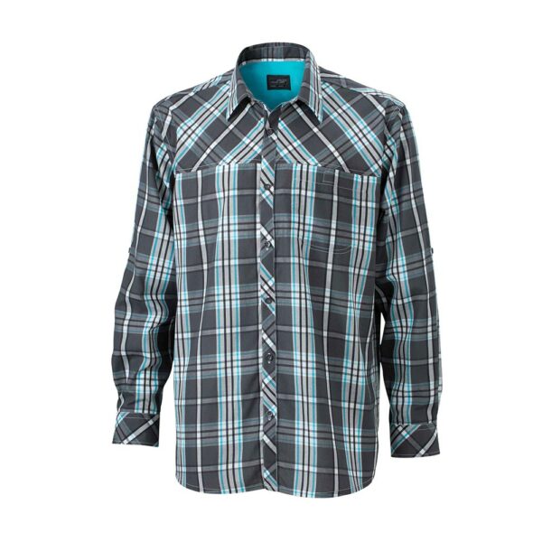 » jn580 mens uv protect trekking shirt long sleeved grau herren front 1000