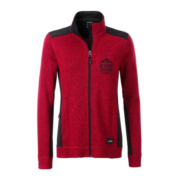 dames-fleecejack » JN861 rot melange schwarz F logo web